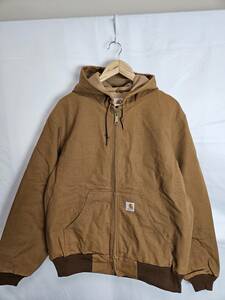 Carhartt/カーハート/アクティブジャケット/ACTIVE JACKET/アクティブパーカー/ブルゾン/M/ブラウン/USA製/裏地サーマル/ダック地/古着.867