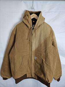 Carhartt/カーハート/アクティブジャケット/ACTIVE JACKET/アクティブパーカー/ブルゾン/L/ブラウン/USA製/裏起毛/ダック地/古着/918