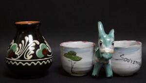 Art hand Auction [Saki] Hand-painted small vase/donkey trinket box, 2 pieces ★Antique★s51016, Hobby, Culture, Artwork, others