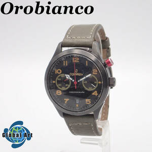 う10156/Orobianco オロビアンコ/クオーツ/メンズ腕時計/クロノグラフ/スモセコ/文字盤 ブラック/OR-0034/ボタン欠品