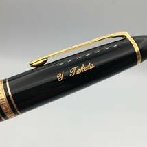 1★D08180/MONTBLANC モンブラン/万年筆/マイスターシュテュック/ペン先 4810 14K 585/ブラック×ゴールド/箱・ケース付/刻印有_画像4