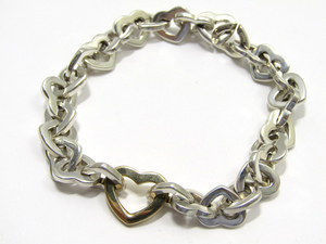  beautiful goods Tiffany Open Heart bracele SV925×K18 combination use impression little 