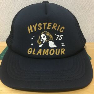 ヒステリックグラマー HYSTERIC GLAMOUR キャップ 帽子 メッシュキャップ ネイビー 美品