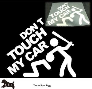 車用ステッカー　デカール　Don't TOUCH （白）　カー　バイク