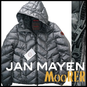 新品9万【 JAN MAYEN ムーレー moorer 】難あり/秋冬/極上肉厚ダウン素材/艶を纏ったフードダウンジャケット OCEANIC 50/L-XL相当/