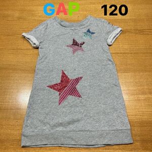 【GAP】(USED)キャップ 薄手トレーナー生地 半袖ワンピース 120