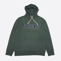 ★SALE★Abercrombie & Fitch/アバクロ★アップリケロゴスウェットプルオーバーパーカー (Green/M)_画像1