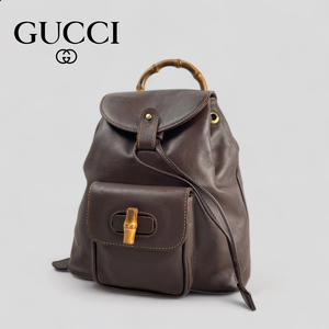 ■グッチ GUCCI バンブー■ ミニリュック バックパック ブラウンレザー リュックサック