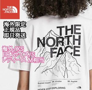 送料無料 The North Face ザノースフェイス メンズ レディース Tシャツ 半袖 マウンテン 半袖 ホワイト 白 海外限定 綿ア100% XS S M