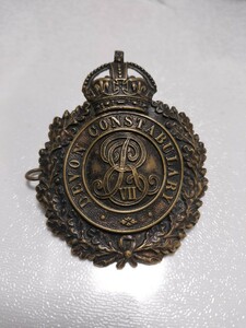イギリス ヴィンテージ デボン 警察 DEVON ピンバッジ 紋章 帽章 