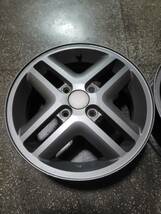 ワゴンR RR 純正 MC21S MC22S 155/55R14 4穴 PCD100 4.5J 4穴 ガンメタ色 アルミ ホイール_画像2