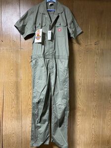 ★ディッキーズ Dickies 10749 D-749 ストレッチ CVC 半袖 つなぎ シダー LLサイズ★カジュアル 試着のみ