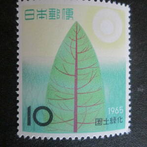 記念切手 未使用 国土緑化運動 ’65  10円 樹木と陽光 1枚 の画像1