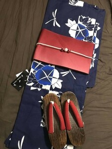 ★勝蜻蛉の縁起江戸古典浴衣★古典トンボとあさがお柄ゆかた★紺色 新品 呉服店購入　蜻蛉切　刀剣乱舞