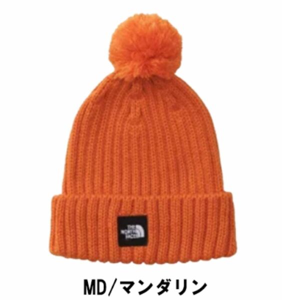 【新品未使用】ノースフェイス　ベビー　ニット帽　オレンジ