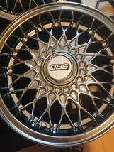 bbs BBS rg 15インチ　７j　e30純正？　pcd加工無し4穴100　ブラックメッキ塗装品　4本セット_画像3