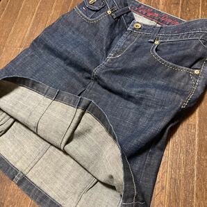 TOMY HILFIGER denimトミーボックススカート膝丈くらいXSステッチノンウォッシュタイトデニム膝丈スカートグレーに近いブルーの画像7