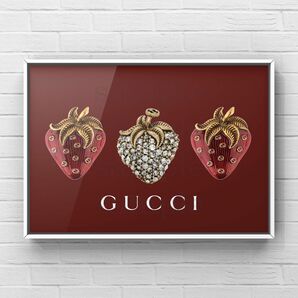 【A4】2 アートポスター GUCCI フレーム付き