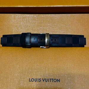 ルイ・ヴィトン Louis Vuitton タンブール ベルト メンズ LLサイズ ストラップ ダミエ 黒 社外Dバックル