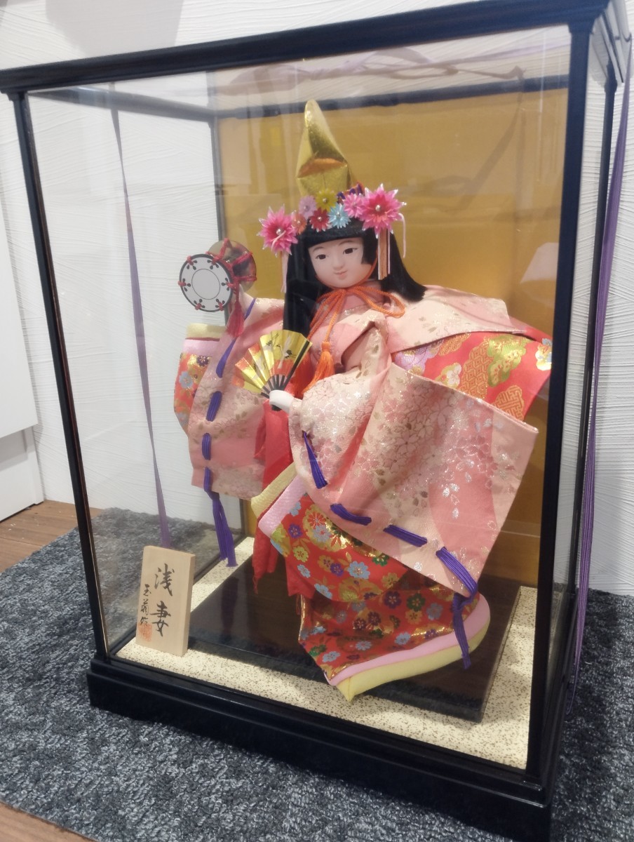 新しいスタイル 旧家蔵出 古い日本人形 ケース入り 【J308-145#140