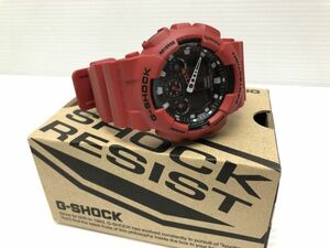 N128-231015-154 CASIO カシオ G-SHOCK GA-100B デジアナ 腕時計 動作品 レッド 【中古品】