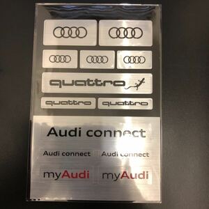 未使用★Audi　アウディ　オリジナル　クワトロ　quattro　メタル調ステッカー　純正　ノベルティ★非売品