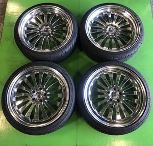 1円~ NT290 中古 LX-MODE LXモード BUD LX 2/16 ホイール 20×8.5J +37 20×9.5J +38 PCD 114.3 タイヤ 245/35R20 4本 【30系セルシオ】