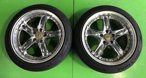 NT208 中古 RAYS S-A WING レイズ ホイール 18×9J +37 PCD 114.3 タイヤ 225/45R18 2本のみ