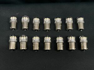 ES-127 14個 ホワイト 12LED 24V バルブ GLASS TYPE LED レトロ デコトラ アート マーカー球 BA15Ｓ バスマーカー LEDマーカー エストック