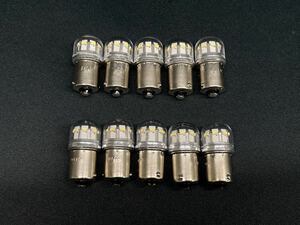 ES-127 10個 ホワイト 12LED 24V バルブ GLASS TYPE LED レトロ デコトラ アート マーカー球 BA15Ｓ バスマーカー LEDマーカー エストック