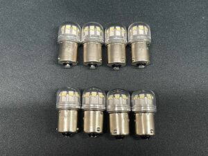 ES-127 8個 ホワイト 12LED 24V バルブ GLASS TYPE LED レトロ デコトラ アート マーカー球 BA15Ｓ バスマーカー LEDマーカー エストック