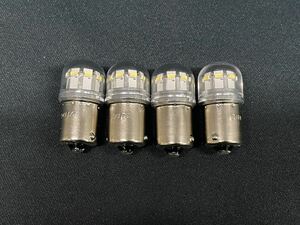 ES-127 4個 ホワイト 12LED 24V バルブ GLASS TYPE LED レトロ デコトラ アート マーカー球 BA15Ｓ バスマーカー LEDマーカー エストック