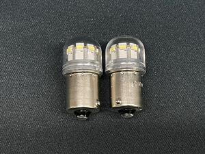 ES-127 2個 ホワイト 12LED 24V バルブ GLASS TYPE LED レトロ デコトラ アート マーカー球 BA15Ｓ バスマーカー LEDマーカー エストック