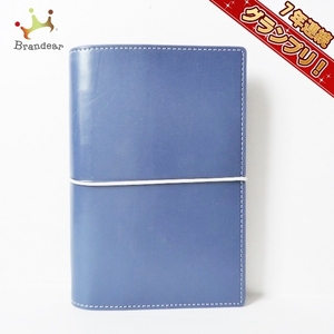 ファイロファックス Filofax 手帳 - レザー 黒×ネイビー 美品 財布