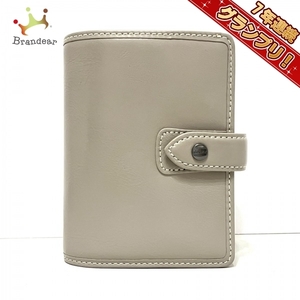 ファイロファックス Filofax 手帳 - レザー グレー 美品 財布