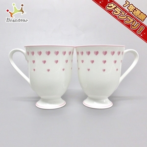 ティファニー TIFFANY&Co. - 陶器 白×ピンク マグカップ×2点/ハート 新品同様 食器