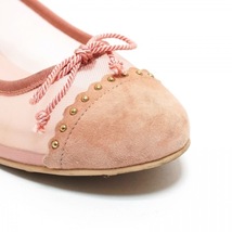 プリティバレリーナ Pretty Ballerinas フラットシューズ 37 1/2 - ナイロン×スエード ピンク レディース リボン/スタッズ/メッシュ 靴_画像7