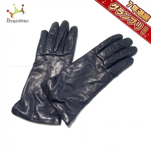 セルモネータグローブス Sermoneta gloves - レザー×カシミヤ 黒 レディース 手袋