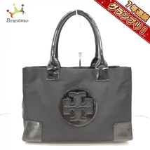 トリーバーチ TORY BURCH トートバッグ - ナイロン×エナメル（レザー） 黒 バッグ_画像1