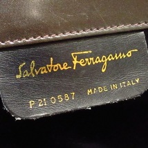 サルバトーレフェラガモ SalvatoreFerragamo ショルダーバッグ ガンチーニ レザー ダークブラウン チェーンショルダー着脱可 バッグ_画像8