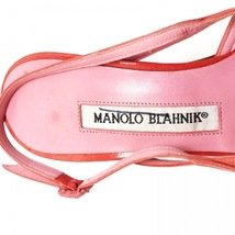 マノロブラニク MANOLO BLAHNIK サンダル 36 - レザー×エナメル（レザー） ライトピンク×ピンク レディース 靴_画像5