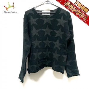 コムデギャルソンシャツ COMMEdesGARCONS SHIRT 長袖セーター サイズS - 黒×グレー Vネック/星 トップス