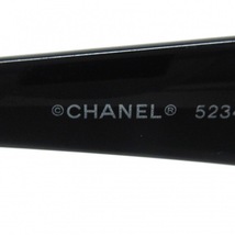 シャネル CHANEL 5234-Q-A プラスチック×レザー 黒×ダークブラウン ココマーク/レンズ劣化、コーティング剥がれあり サングラス_画像4