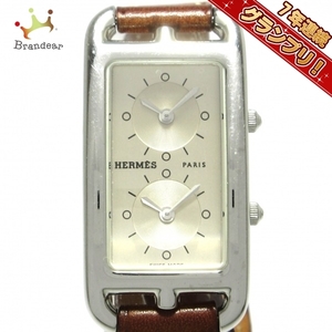HERMES(エルメス) 腕時計 ケープコッド ドゥゾーン ドゥブルトゥール CC3-210 レディース 2重巻き革ベルト/□F シルバー