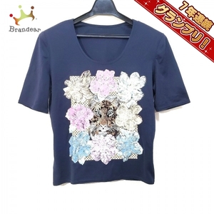 イタリヤ 伊太利屋/GKITALIYA 半袖Tシャツ サイズ11 M - ダークネイビー×ピンク×マルチ レディース 新品同様 トップス