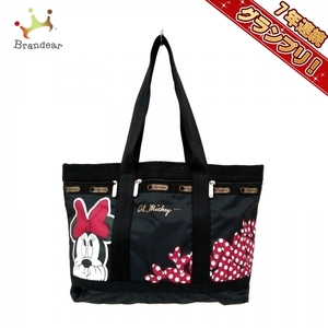 レスポートサック LESPORTSAC ショルダーバッグ - レスポナイロン 黒×ピンク×マルチ Minnie Mouse 美品 バッグ