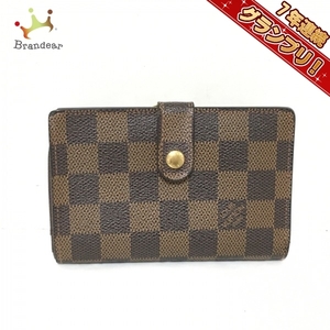 ルイヴィトン LOUIS VUITTON 2つ折り財布 N61664 ポルト モネ・ビエ ヴィエノワ ダミエキャンバス エベヌ MI0035 財布 ダミエ