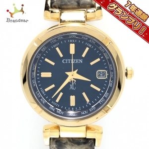 CITIZEN(シチズン) 腕時計 XC(クロスシー) H240-T021859 レディース 型押し加工/エコドライブ/電波/限定品 ネイビー