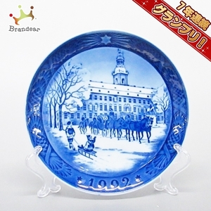 ロイヤルコペンハーゲン ROYAL COPENHAGEN - 陶器 ネイビー×白 1992年 イヤープレート 美品 小物