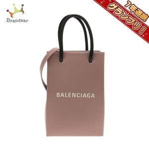 バレンシアガ BALENCIAGA ショルダーバッグ 593826 ショッピングフォンホルダー レザー ピンク バッグ
